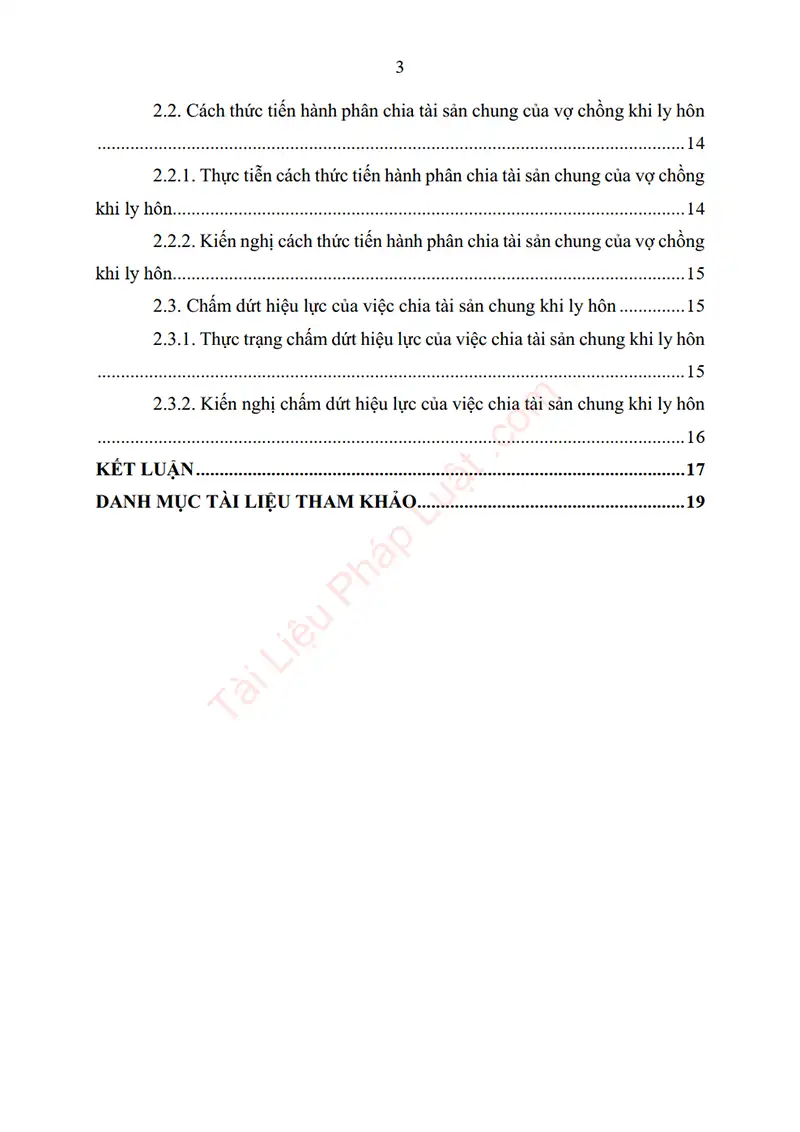 Xem trước mục lục: Báo cáo thực tập: Chia tài sản chung của vợ chồng khi ly hôn (Thực tập tại Công ty TNHH B-S Mart) - Trang 02 Mục lục: Báo cáo thực tập: Chia tài sản chung của vợ chồng khi ly hôn (Thực tập tại Công ty TNHH B-S Mart) - Bản xem trước trang 02