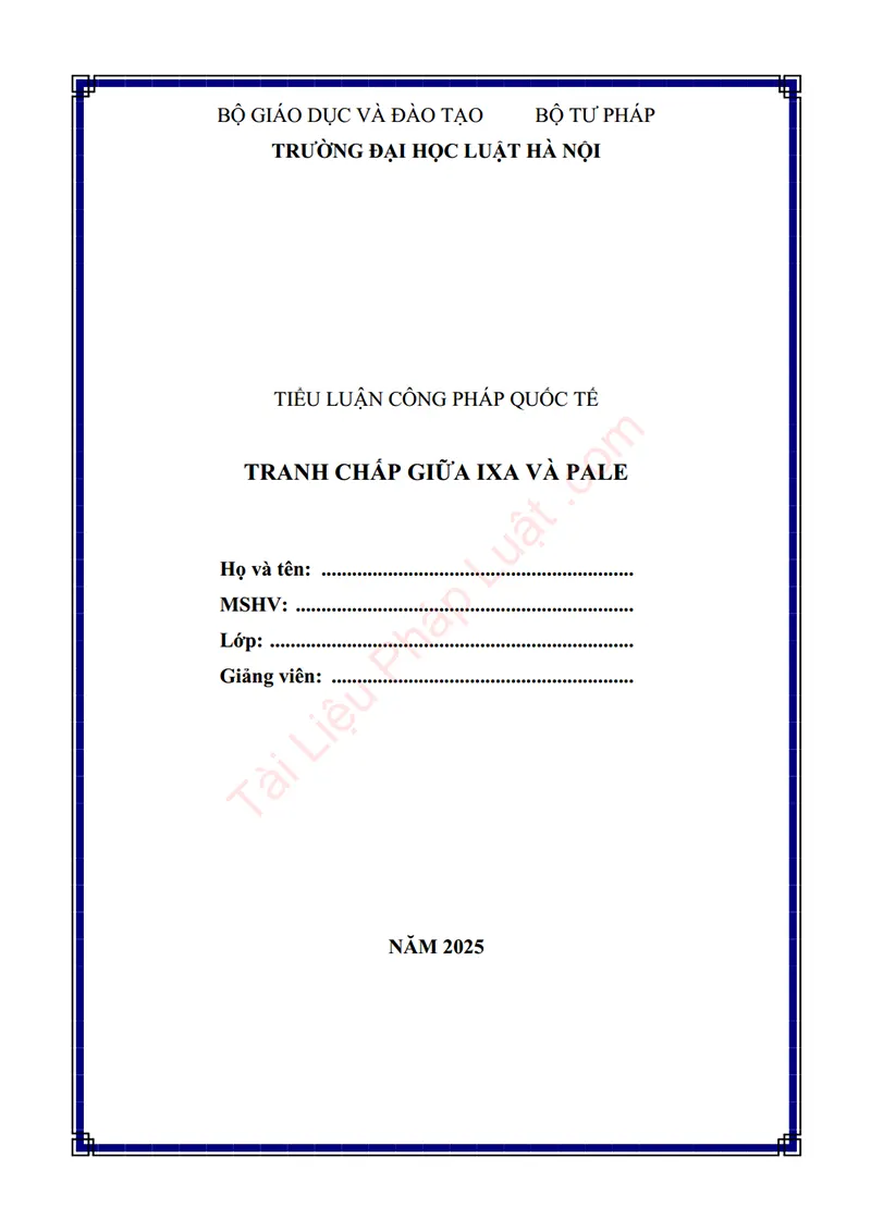 Ảnh bìa Tiểu luận: Tranh chấp giữa Israel và Palestine