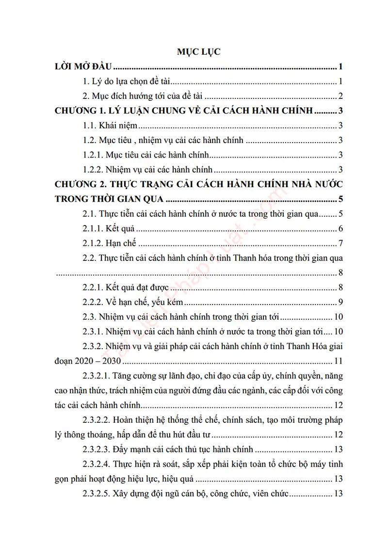 Xem trước mục lục: Tiểu luận: Cải cách hành chính – Những thuận lợi, khó khăn và giải pháp đối với lãnh đạo cấp phòng - Trang 01 Mục lục: Tiểu luận: Cải cách hành chính – Những thuận lợi, khó khăn và giải pháp đối với lãnh đạo cấp phòng - Bản xem trước trang 01