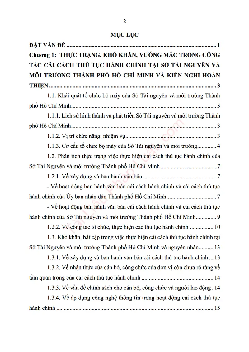 Xem trước mục lục: Tiểu luận: Cải cách thủ tục hành chính tại Sở Tài nguyên và môi trường TP. Hồ Chí Minh - Trang 01 Mục lục: Tiểu luận: Cải cách thủ tục hành chính tại Sở Tài nguyên và môi trường TP. Hồ Chí Minh - Bản xem trước trang 01