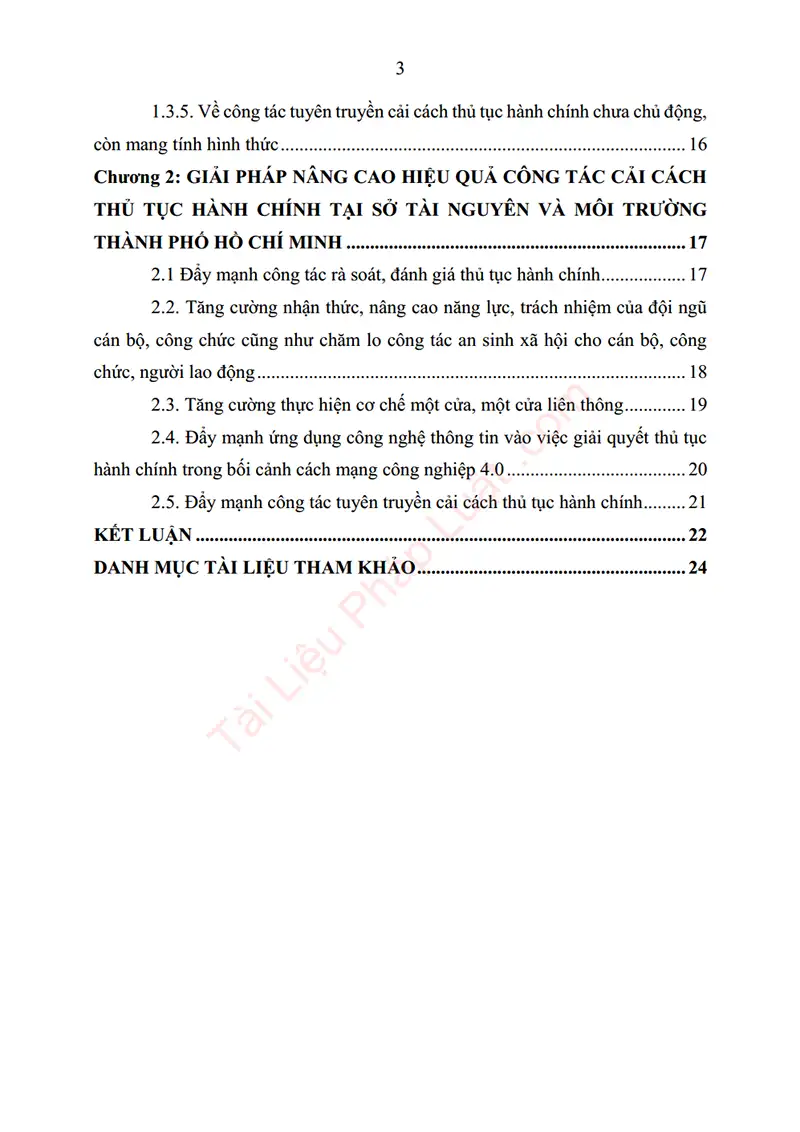 Xem trước mục lục: Tiểu luận: Cải cách thủ tục hành chính tại Sở Tài nguyên và môi trường TP. Hồ Chí Minh - Trang 02 Mục lục: Tiểu luận: Cải cách thủ tục hành chính tại Sở Tài nguyên và môi trường TP. Hồ Chí Minh - Bản xem trước trang 02