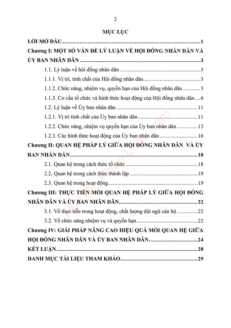 Xem trước mục lục: Tiểu luận: Giải pháp nâng cao mối quan hệ pháp lý giữa Hội đồng nhân dân và Ủy ban nhân dân - Trang 01 Mục lục: Tiểu luận: Giải pháp nâng cao mối quan hệ pháp lý giữa Hội đồng nhân dân và Ủy ban nhân dân - Bản xem trước trang 01