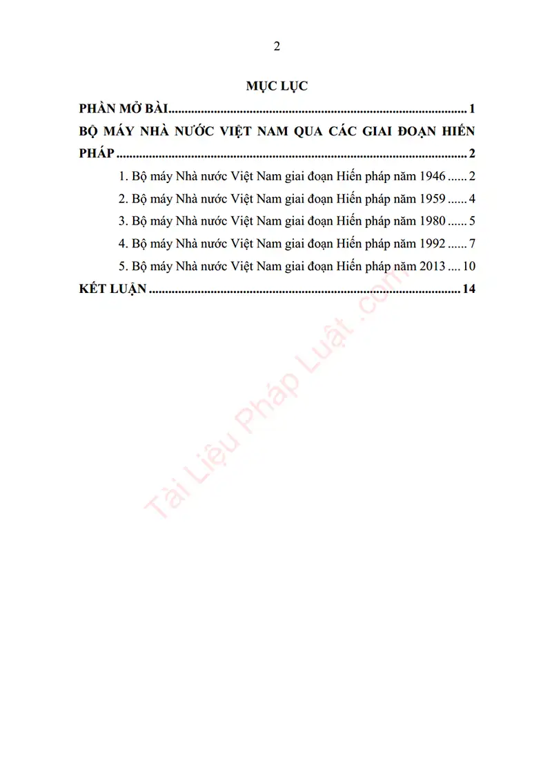 Xem trước mục lục: Tiểu luận: Bộ máy nhà nước Việt Nam qua các thời kỳ Hiến pháp - Trang 01 Mục lục: Tiểu luận: Bộ máy nhà nước Việt Nam qua các thời kỳ Hiến pháp - Bản xem trước trang 01