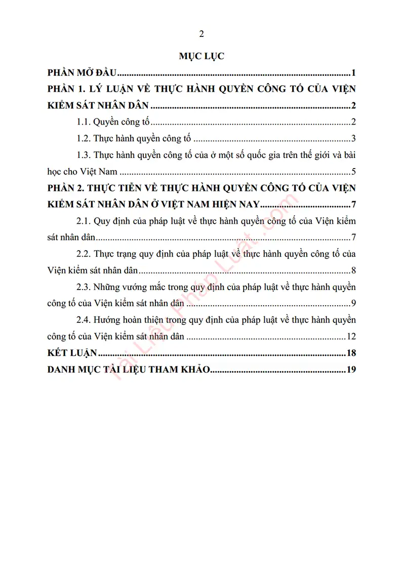 Xem trước mục lục: Tiểu luận: Những vướng mắc và hướng hoàn thiện trong quy định của pháp luật về thực hành quyền công tố của Viện kiểm sát nhân dân - Trang 01 Mục lục: Tiểu luận: Những vướng mắc và hướng hoàn thiện trong quy định của pháp luật về thực hành quyền công tố của Viện kiểm sát nhân dân - Bản xem trước trang 01