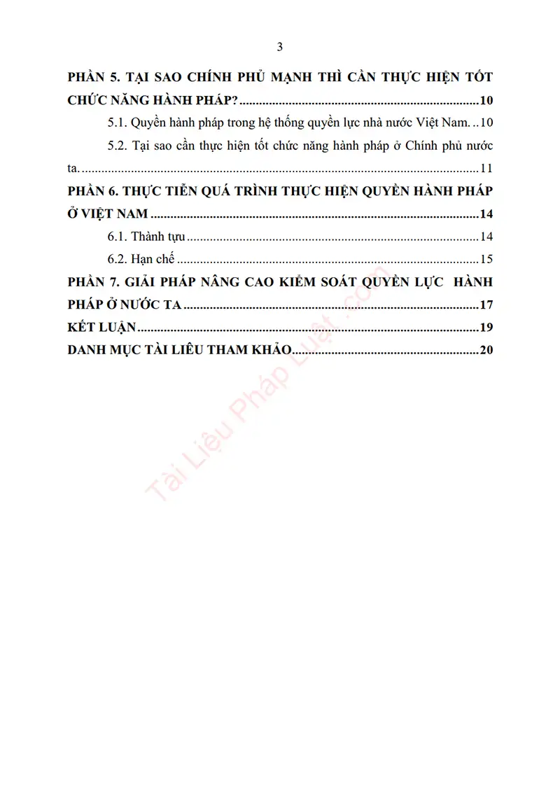 Xem trước mục lục: Tiểu luận: Mối quan hệ phối hợp và kiểm soát quyền lực giữa Chủ tịch nước với Chính phủ trong việc thực hiện quyền hành pháp theo pháp luật hiện hành. Bình luận vì sao Chính phủ mạnh thì cần tập trung thực hiện tốt chức năng hành pháp? - Trang 02 Mục lục: Tiểu luận: Mối quan hệ phối hợp và kiểm soát quyền lực giữa Chủ tịch nước với Chính phủ trong việc thực hiện quyền hành pháp theo pháp luật hiện hành. Bình luận vì sao Chính phủ mạnh thì cần tập trung thực hiện tốt chức năng hành pháp? - Bản xem trước trang 02