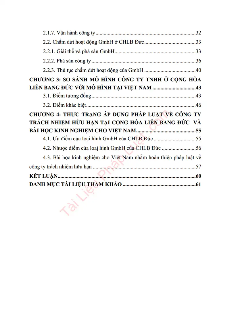 Xem trước mục lục: Tiểu luận: Quy định về Công ty trách nhiệm hữu hạn ở Cộng hòa liên bang Đức và so sánh với Việt Nam - Trang 02 Mục lục: Tiểu luận: Quy định về Công ty trách nhiệm hữu hạn ở Cộng hòa liên bang Đức và so sánh với Việt Nam - Bản xem trước trang 02
